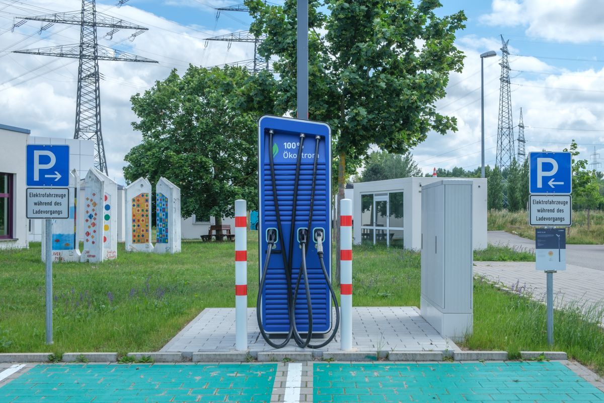 Electric vehicle charging at a public station